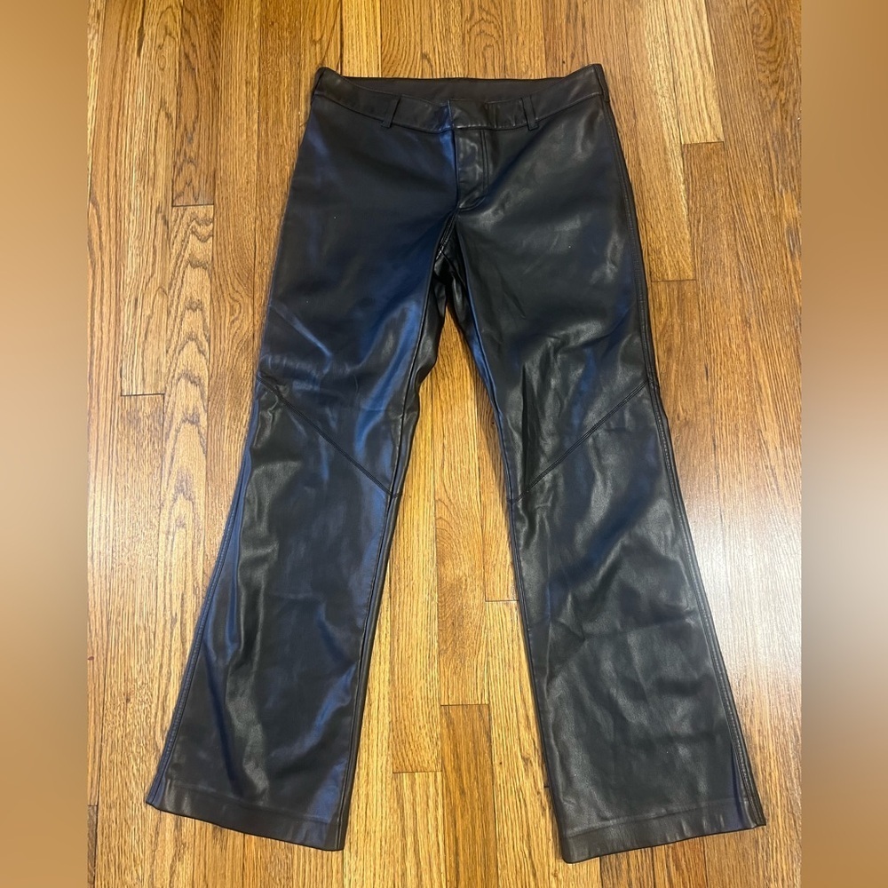 Free People Black Wide Leg Faux Leather Pants